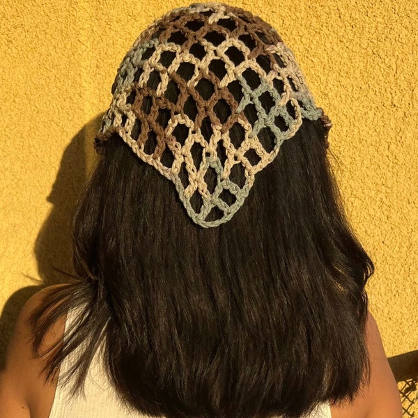 CTRL Bandana Written Crochet Pattern | Mesh Headscarf