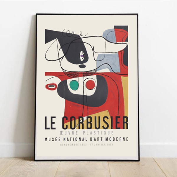 Manifesto della Mostra Le Corbusier / Poster di Le Corbusier, Bauhaus Art, stampa Bauhaus / Cubismo / Arte murale astratta /