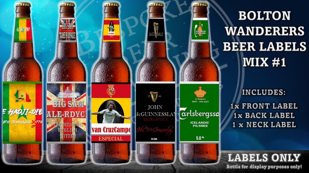 Bolton Wanderers Parody Beer Label Gifts BWFC Allardyce, Gudjohnsen