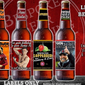 Liverpool Football Parody Beer Label Gifts - Klopp, Salah, VVD, Jota, John Barnes, Suarez, Milner, Mane