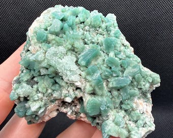 RESERVED Rare Heulandite with Celadonite over Stilbite Crystal