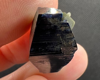 Huge Blue Anatase Crystal with Chlorite Quartz