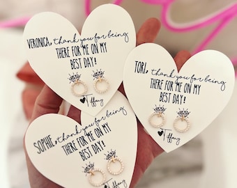 Thank You Gift CZ Earrings! Bridesmaid, Bridal Party earrings, High Quality stainless steel plated, NO tarnish materials, bridal party gift