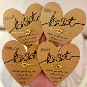 I couldn&#39;t tie the knot without you! Thank you gift bridal party necklace, Box & High Quality stainless steel plated, NO tarnish materials