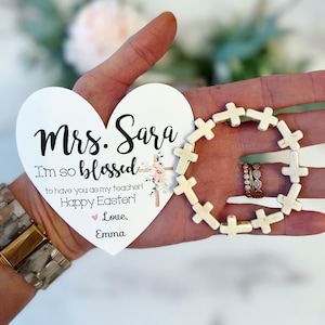 Ostern Geschenk für Lehrer, Kreuz Armband, Osterarmband, Dankeschön für Lehrer, Geschenkanhänger für Lehrer, Karte, Box und Band inklusive!