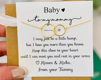 New mom baby and me infinity necklace, NON-Tarnish, Congratulations baby gift, pregnancy gift, gender reveal gift, Box + ribbon included!