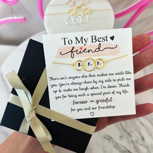 ¡Collar de mejor amigo! ¡Collar infinito de triple aro, tarjeta, caja + cinta incluida! Amigos para siempre, ¡regalo de Navidad!