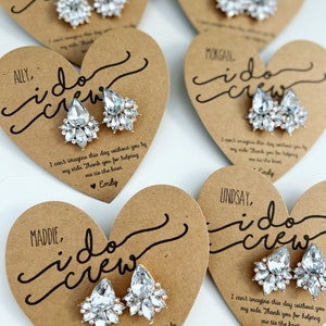 Bridesmaid Opal earrings I do crew gifts! TOP SELLER! Statement earrings, Bridal party proposal gift, bridesmaid box, Bridesmaid thank you