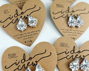 Bridesmaid Opal earrings I do crew gifts! TOP SELLER! Statement earrings, Bridal party proposal gift, bridesmaid box, Bridesmaid thank you