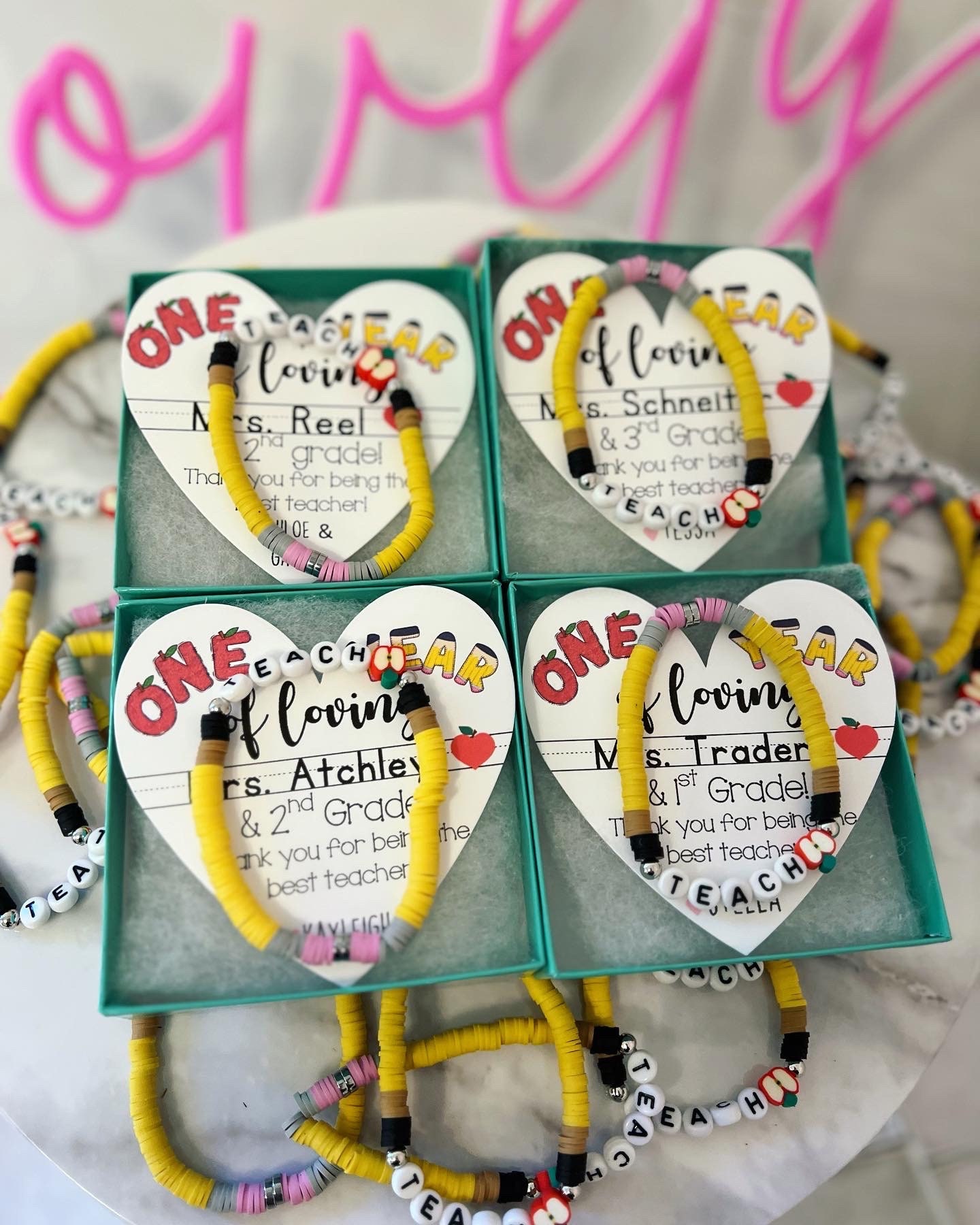 Teacher Thank You Gift! End of Year Teacher Gift Teach Bracelet! - Etsy