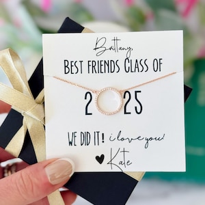 MELHOR AMIGO Presente de formatura 2025! Colar com pingente circular para presente de formatura, antimanchas e hipoalergênico, cartão personalizado, caixa+fita!