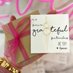 Forever Grateful for teachers like you! Teacher thank you gift! End of school year thank you gift! Teacher necklace!