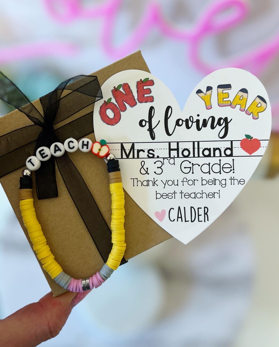 Teacher Thank You Gift! End of Year Teacher Gift Teach Bracelet! - Etsy