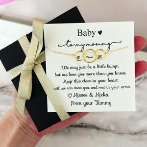 Tweeling! Nieuwe moeder baby en ik oneindige ketting, niet-aanslag, gefeliciteerd babycadeau, zwangerschapscadeau, gender reveal cadeau, doos + lint inbegrepen!