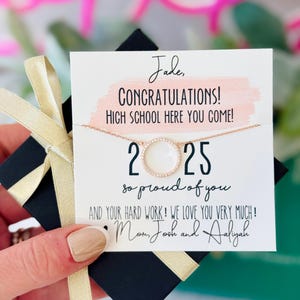 2025 Middle School Graduation Gift Circle Pendant Necklace, Grad gift, Graduation Necklace, Grad gift for girl, Non-Tarnish, Personalized