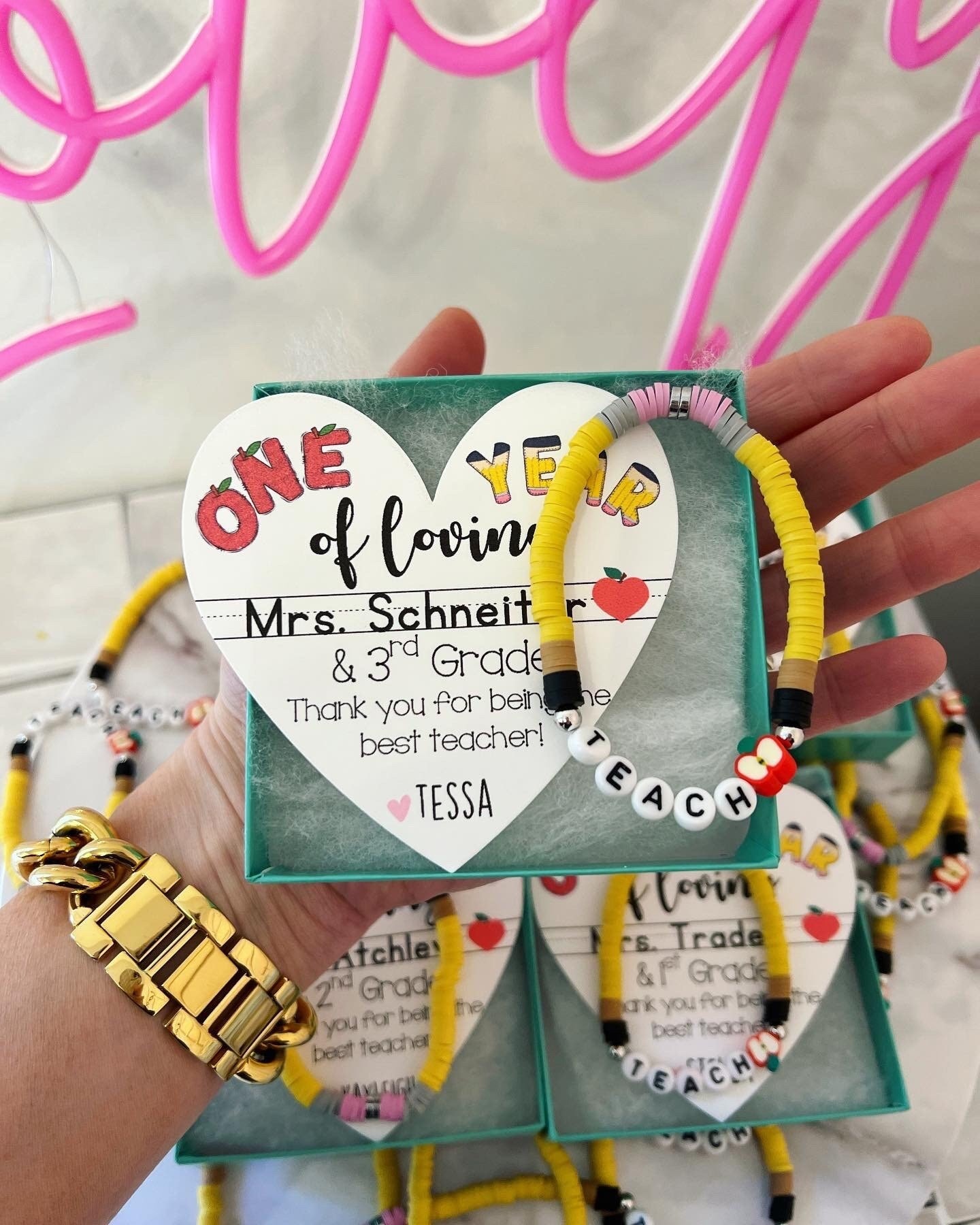 Teacher Thank You Gift! End of Year Teacher Gift Teach Bracelet! - Etsy