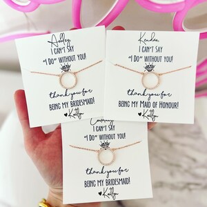 NON- Tarnish, ich kann nicht sagen, "I do" ohne Sie Danke Geschenk! Kubikzircon Kreis Anhänger Halskette, hohe Qualität, personalisierte Karte, Box + Band