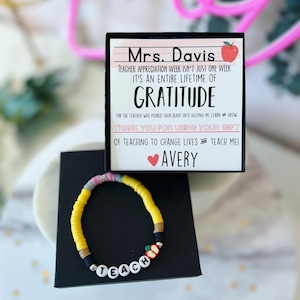 Gratitude Teach Bracelet End of Year Teacher Gift