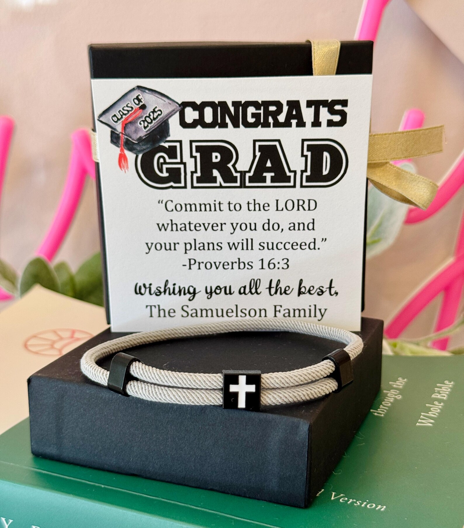 Congrats Grad Adjustable Cross Bracelet,graduation Gift, Stainless ...