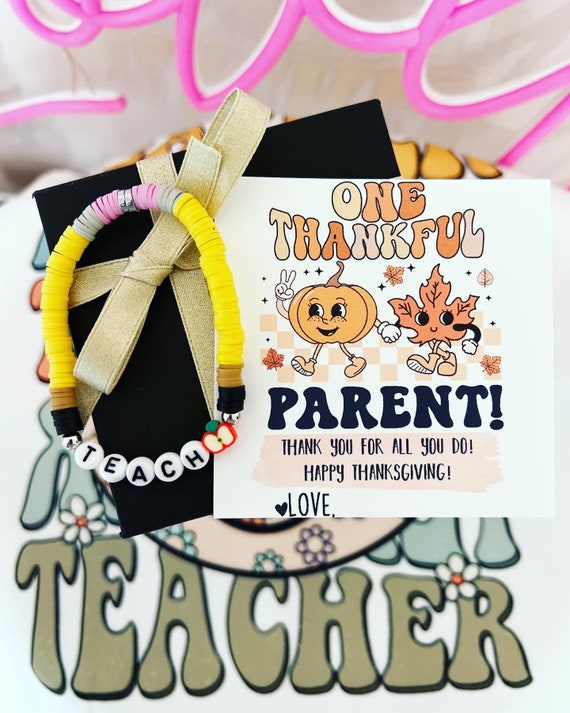 Bracciale CheerLife Per Insegnante – Con Perle Naturali, Regolabile 16+4 Cm, Messaggio Di Ringraziamento, Idea Regalo Scuola - 5