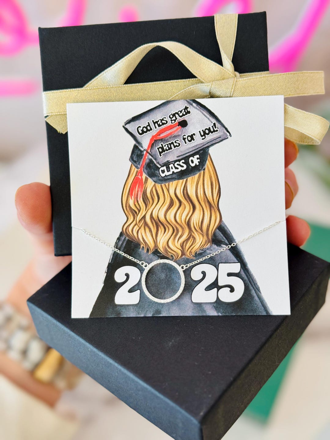 Class of 2025 Graduation Gift Circle Pendant Necklace NON-TARNISH ...