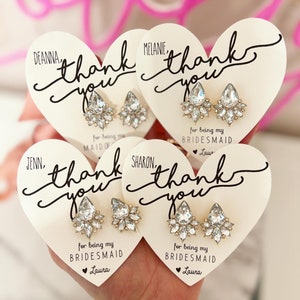 Thank you Bridesmaid Opal earrings gifts! TOP SELLER! Statement earrings, Bridal party proposal gift, bridesmaid box, Bridal party earrings!