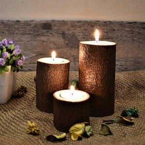wood candle holder, tree branch candle holder set of 3, Anniversary gifts , rustic home decor , candle stick holder, candle holder, candles