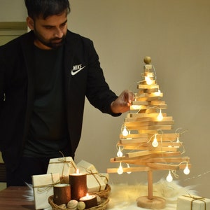 2 and 3 feet Wooden Christmas tree, modern wooden Christmas tree, handmade spiral tree