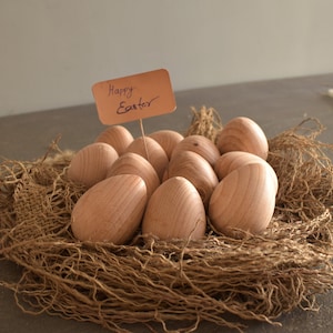 handmade Wooden Eggs Sets of 6 and 12 Easter Gift image 1