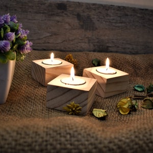wood tea light holder set of 3, wooden candle holder, candle stick holder, Anniversary gifts ,minimal home decor, wood tea light holder,