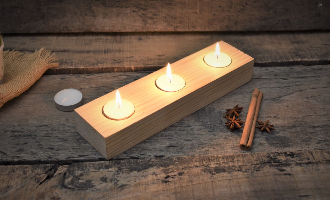 Porte Bougie En Bois Personnalisé Avec Le Prénom De Maman