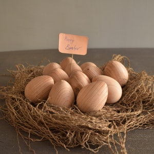 handmade Wooden Eggs Sets of 6 and 12 Easter Gift image 6