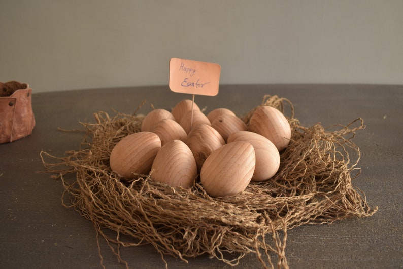 handmade Wooden Eggs Sets of 6 and 12 Easter Gift image 6