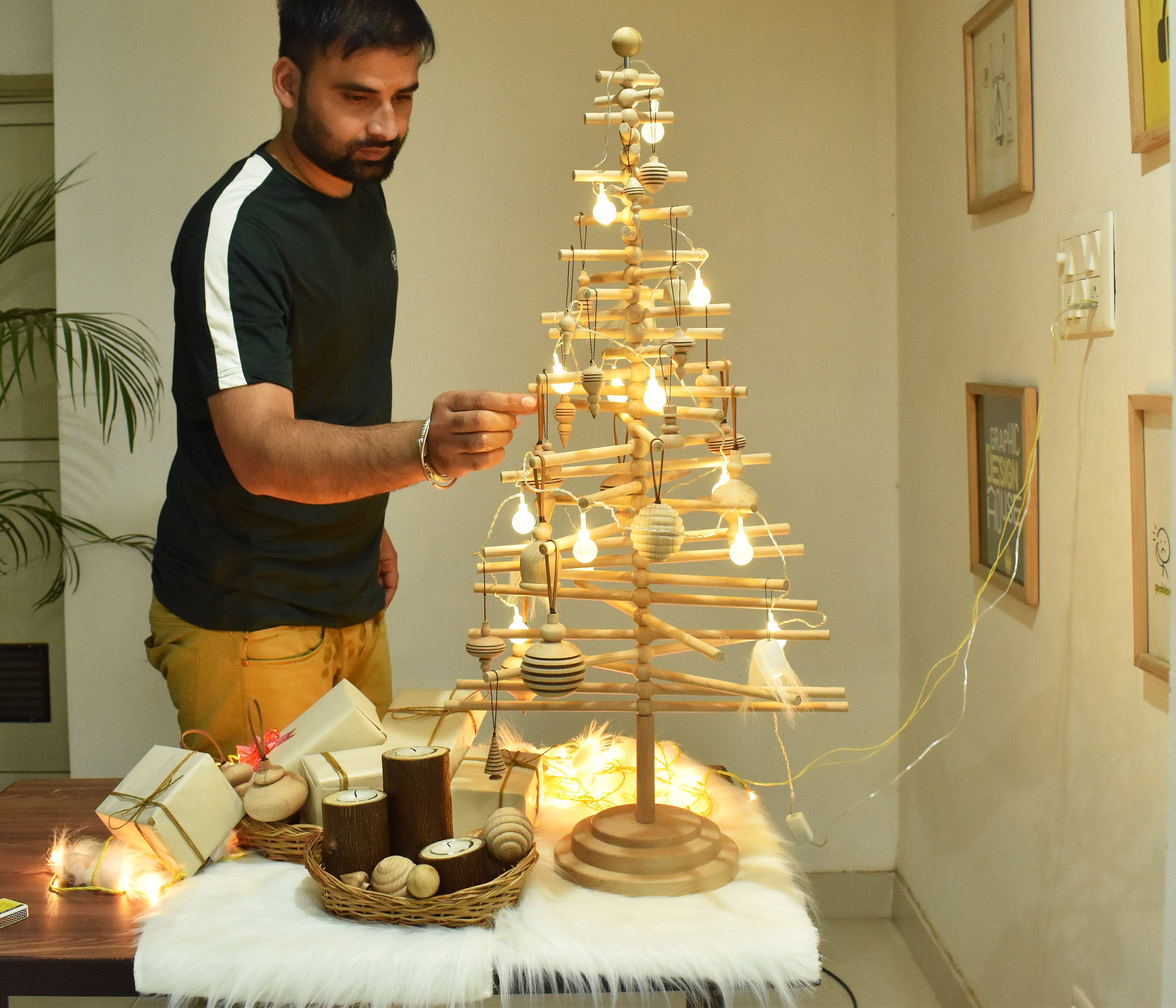 2,3and 4 feet Wooden Christmas tree, modern wooden Christmas tree, handmade spiral tree,