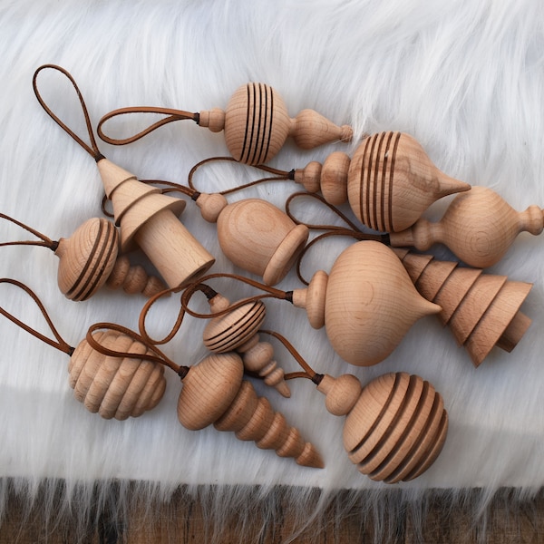 Handmade wooden Christmas tree ornaments, Hand Turned Wooden Christmas decoration, Christmas decoration ornaments