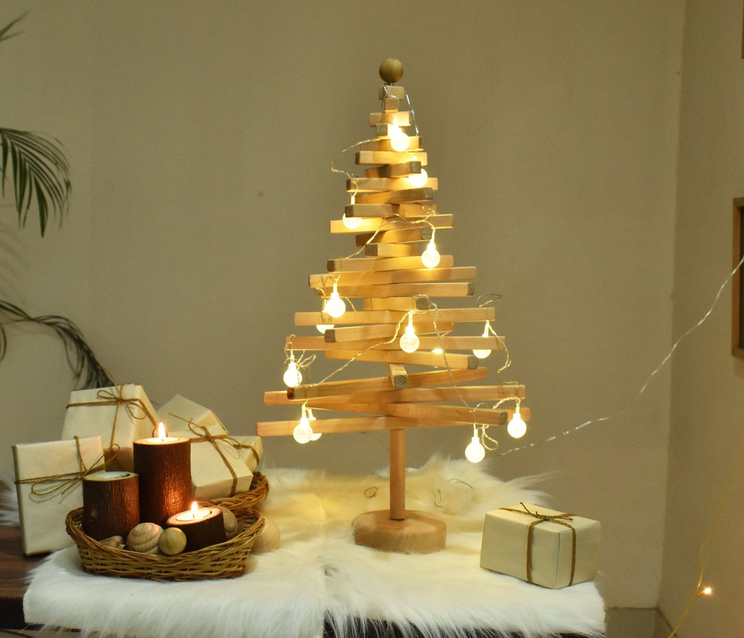 2 and 3 Feet Wooden Christmas Tree, Modern Wooden Christmas Tree