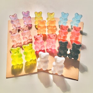 Gummy Bear Inspired Earrings, Gummy Bear Stud Earrings, Bear Earrings, Hypoallergenic, Trendy Earrings, Plastic Posts, Gift For Kids