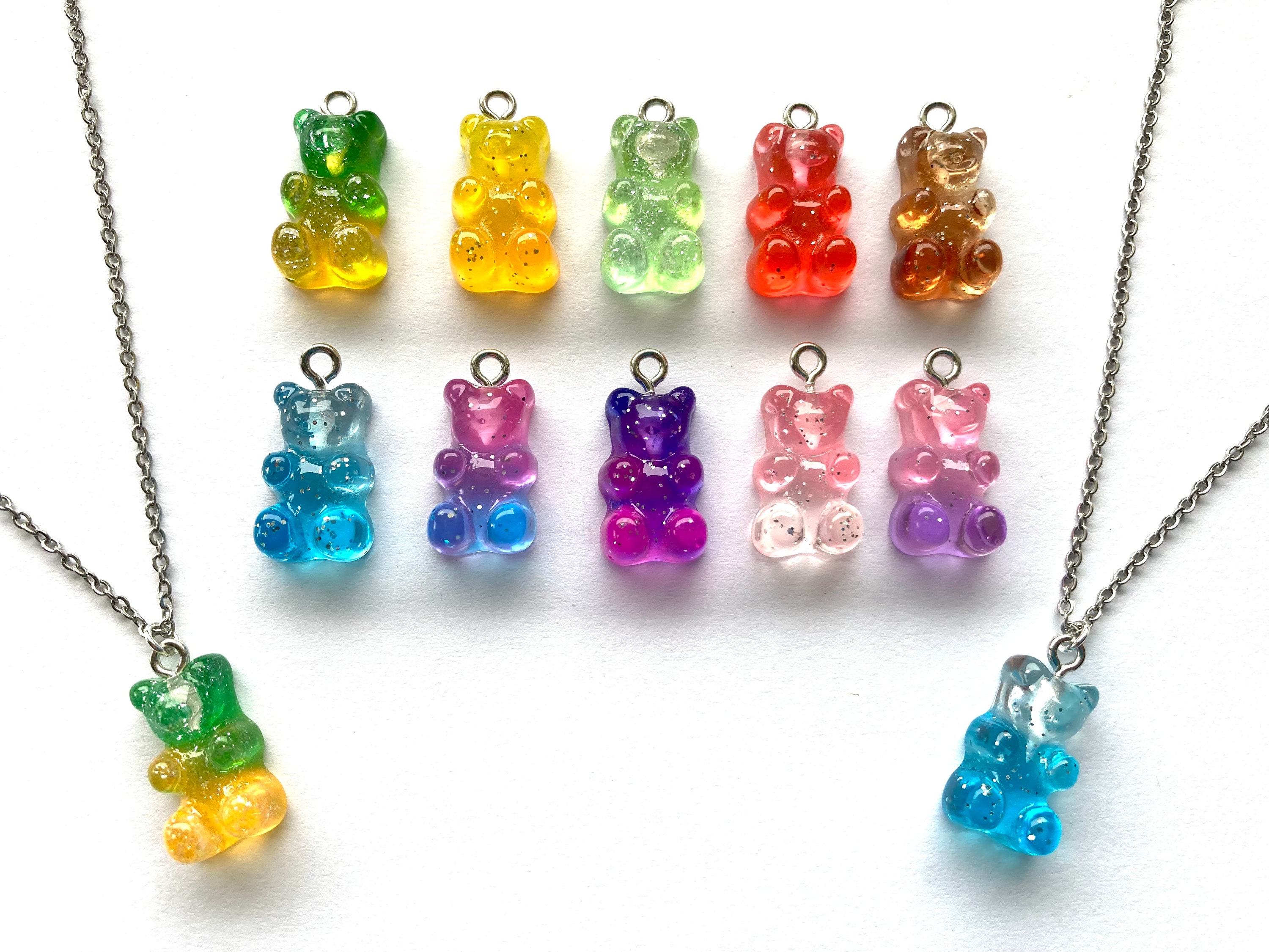Gummy Bear Charm Necklace Silver Necklace Gummy Bear Charm - Etsy
