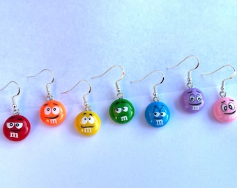 M & M Chocolate Candy Charm fits Pandora Bracelets , M and M Dangle European Charm , Candy Charm , Food Charm , 925 Sterling Silver
