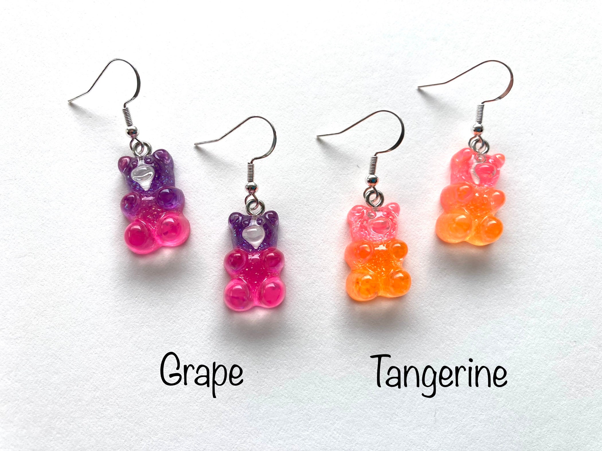 Gummy Bear Inspired Dangle Earrings Gummy Bear Gradient Glitter