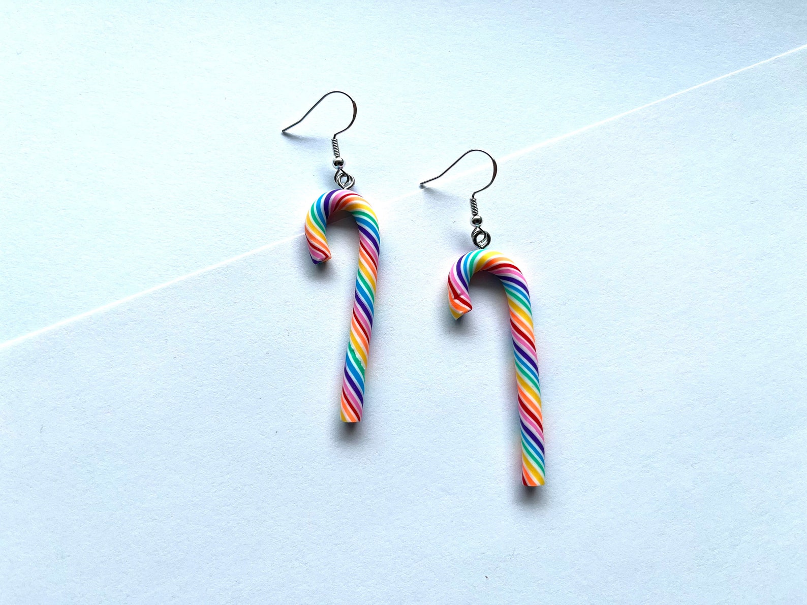 Candy Cane Dangle Earrings Christmas Earrings Etsy