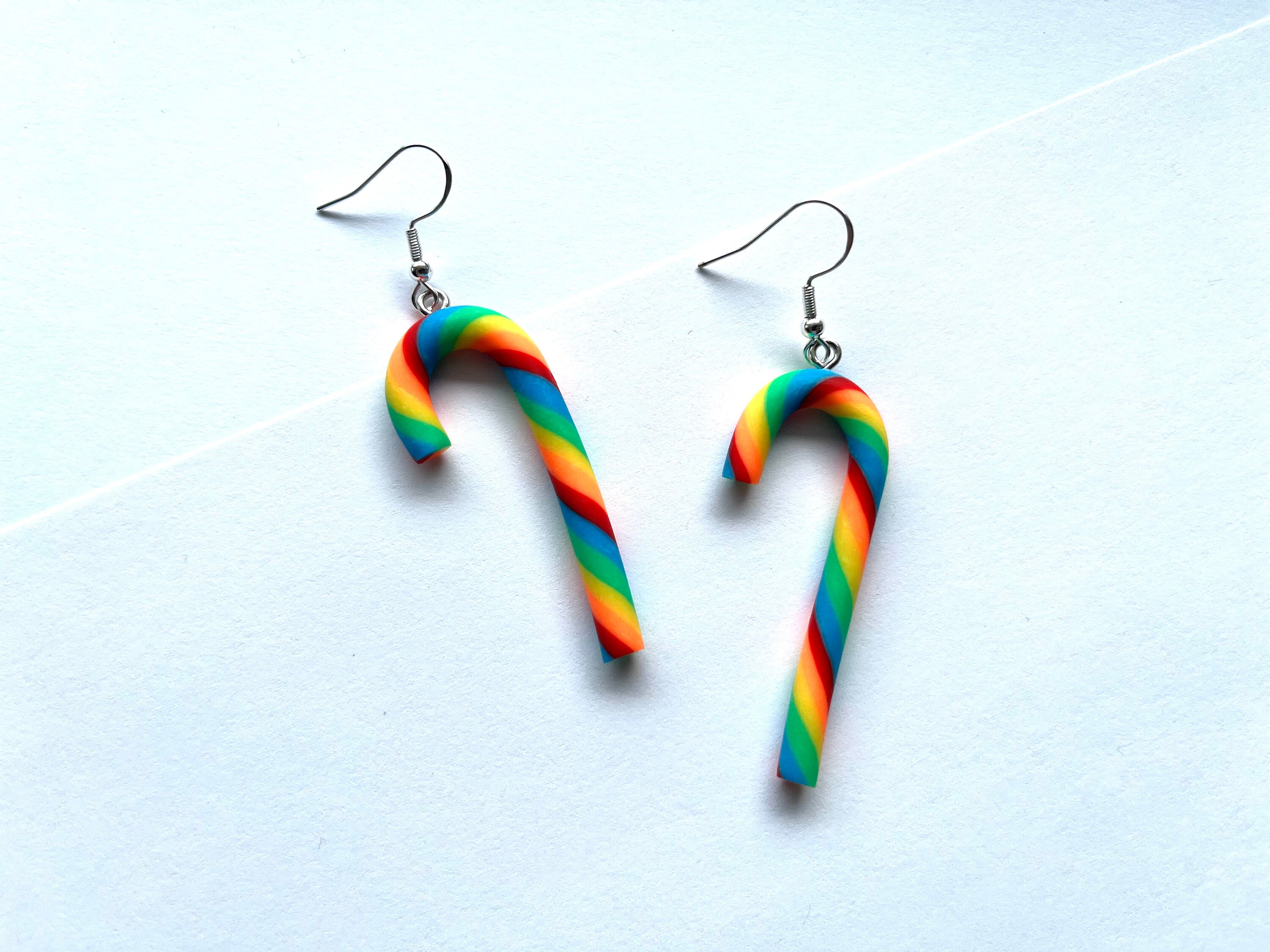 Candy Cane Dangle Earrings Christmas Earrings Etsy