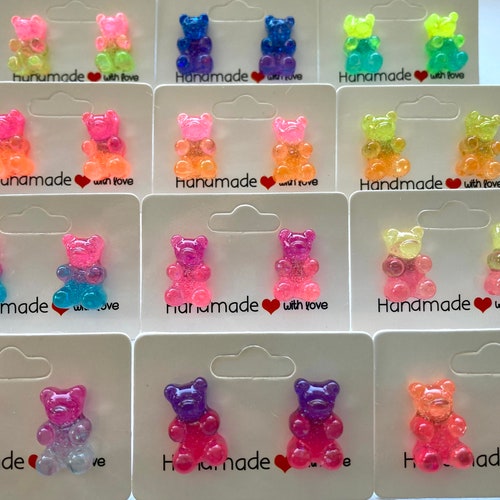 Gummy Bear Inspired Earrings Gummy Bear Stainless Steel Stud Etsy