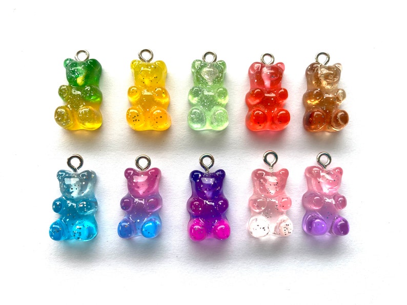 Gummy Bear Charm Necklace Silver Necklace Gummy Bear Charm Etsy