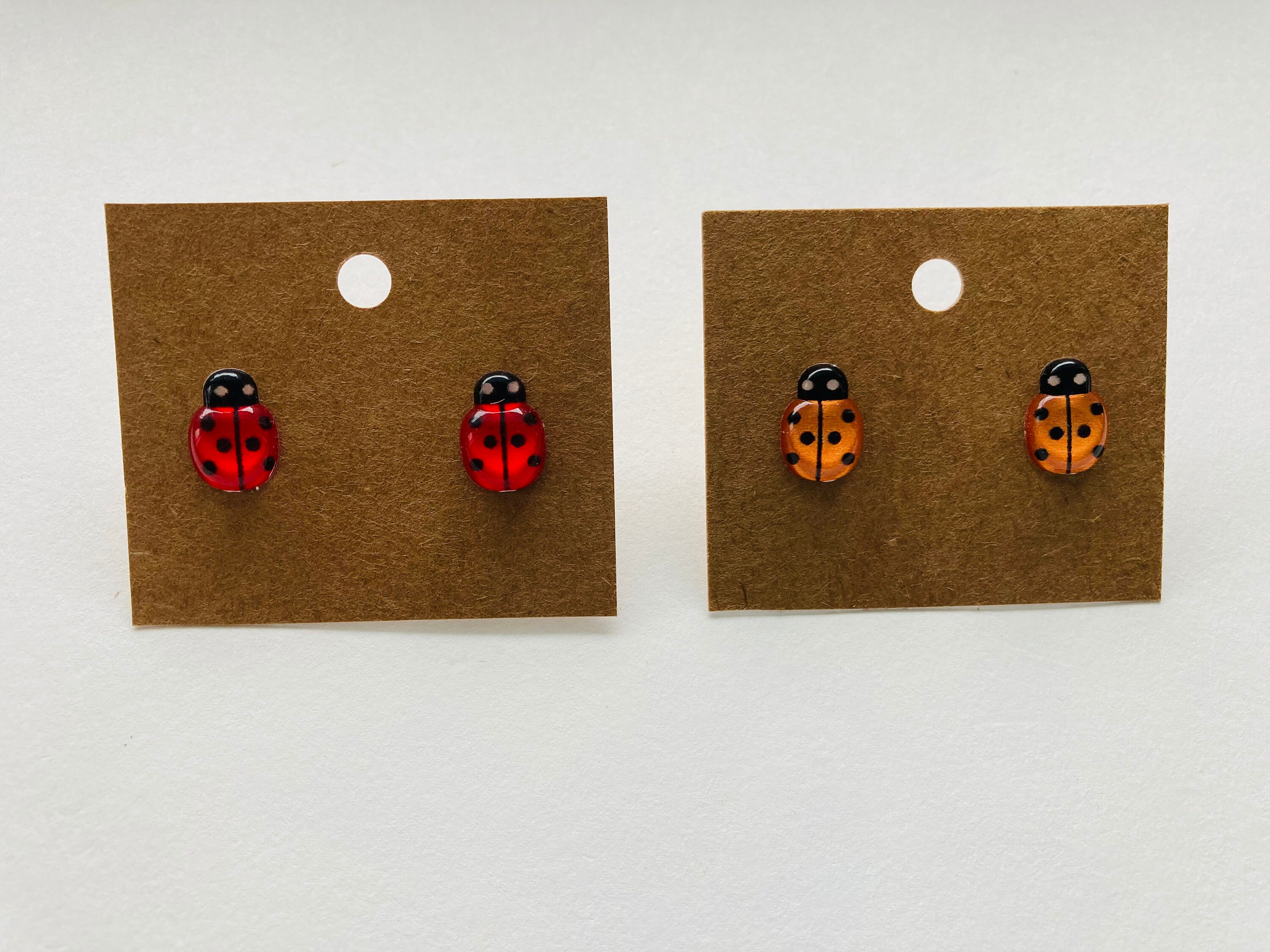 Little Ladybug Stud Earrings Cute Ladybug Earrings Summer Etsy