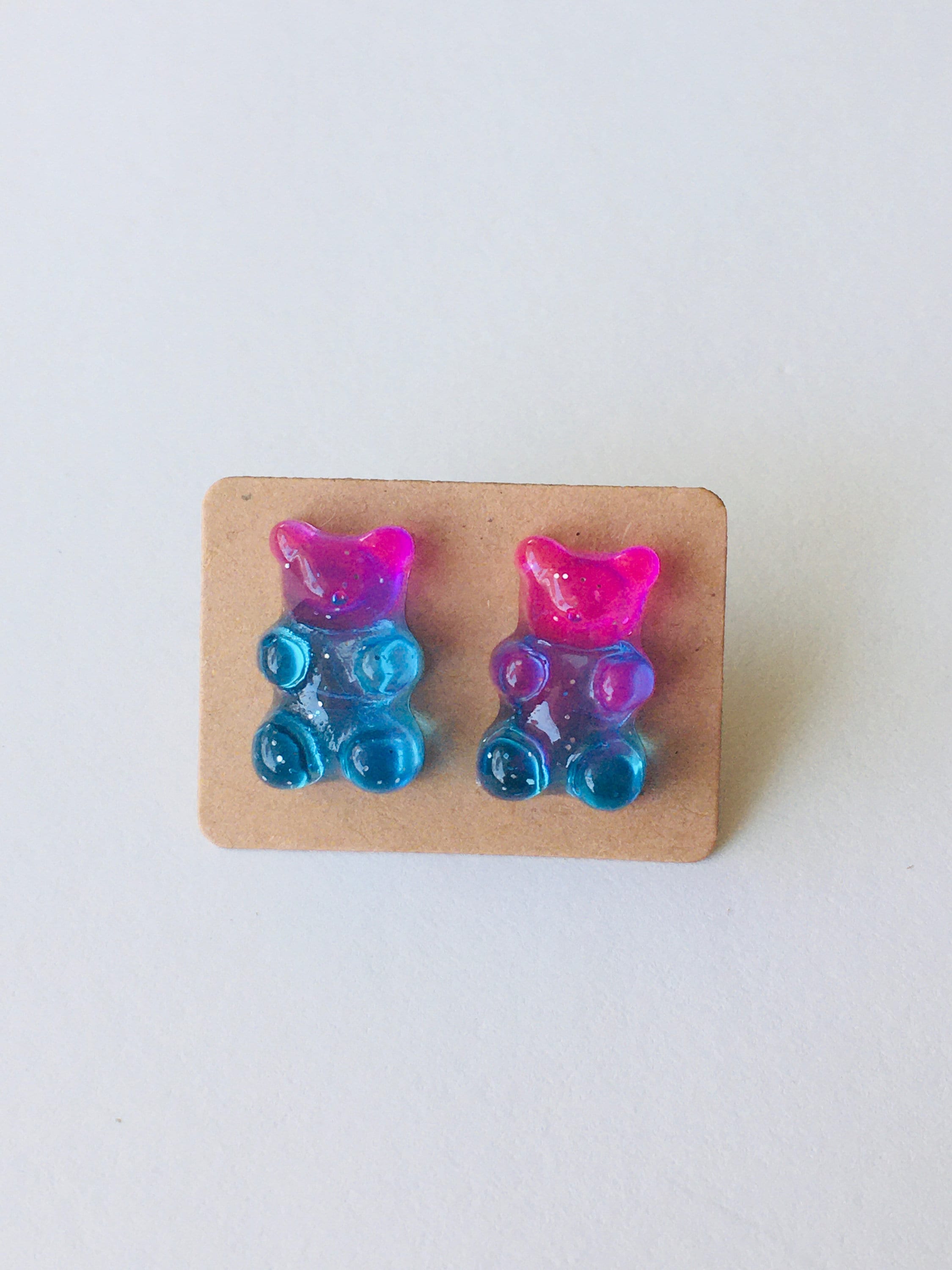 Gummy Bear Earrings Gummy Bear Stud Earrings Fun Earrings Etsy