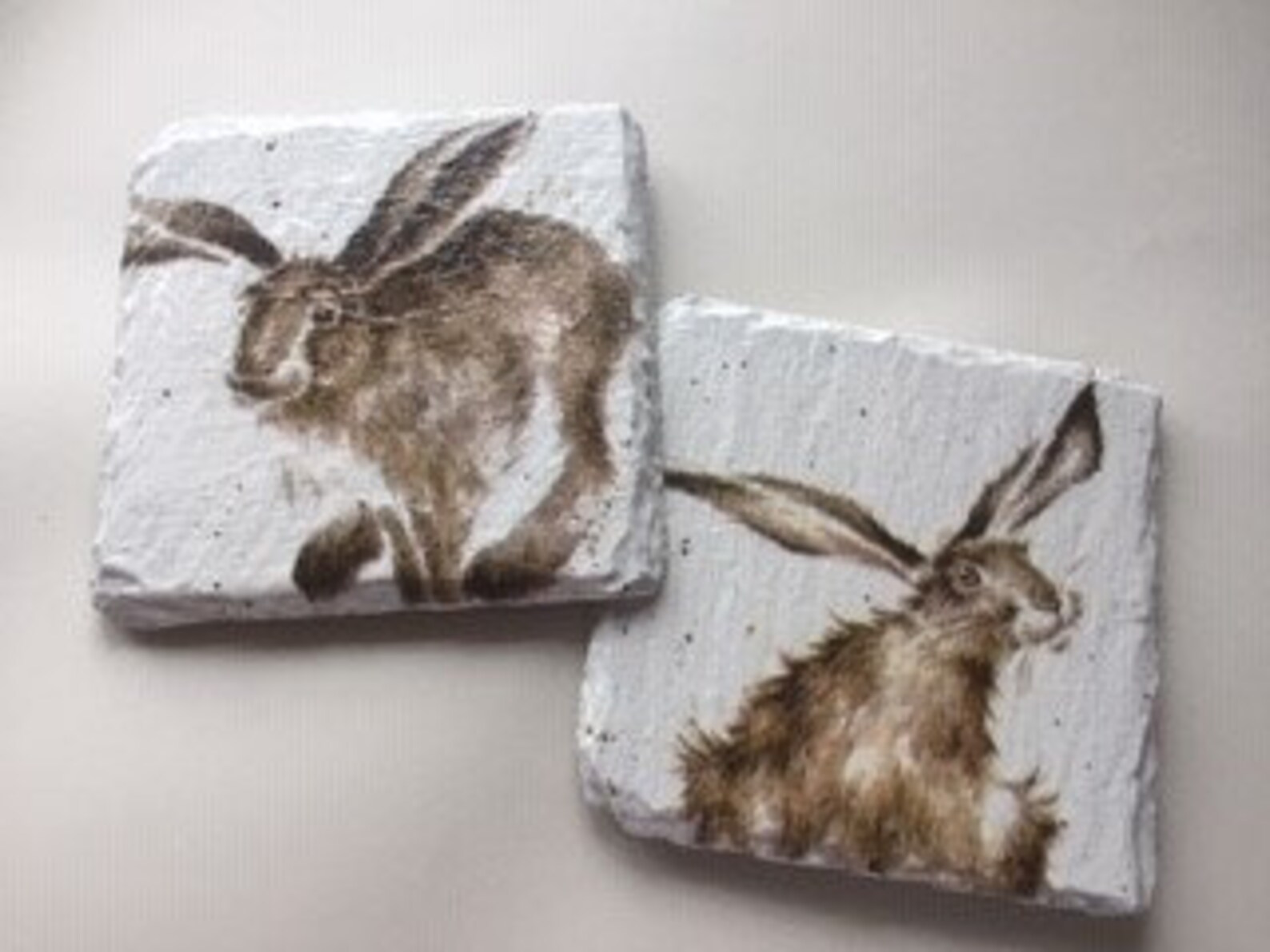 Hare Slate Coasters Wrendale Inspired Etsy