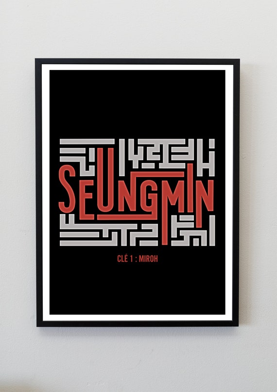 MIROH Stray Kids OT8 Names Print | K-pop Wall Art | A4 SKZ