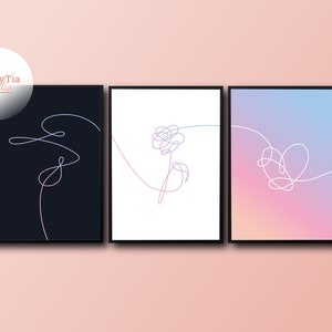 Love Yourself BTS 3 Part Poster Set | K-pop Wall Art | A4 Answer Her Tear Print 방탄소년단