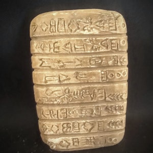 5000-Year-Old Sumerian Script Tablet Replica (7&#39;&#39;x10&#39;&#39;x1&#39;&#39;cm)